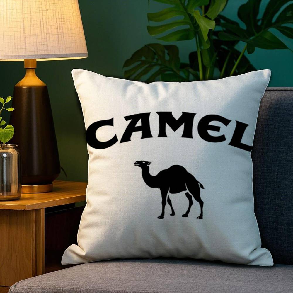 Luxury C-Camel Pillow Case Plush Fabric Soft Double Sided Print Sofa Cushion Cover Throw Pillow Covers