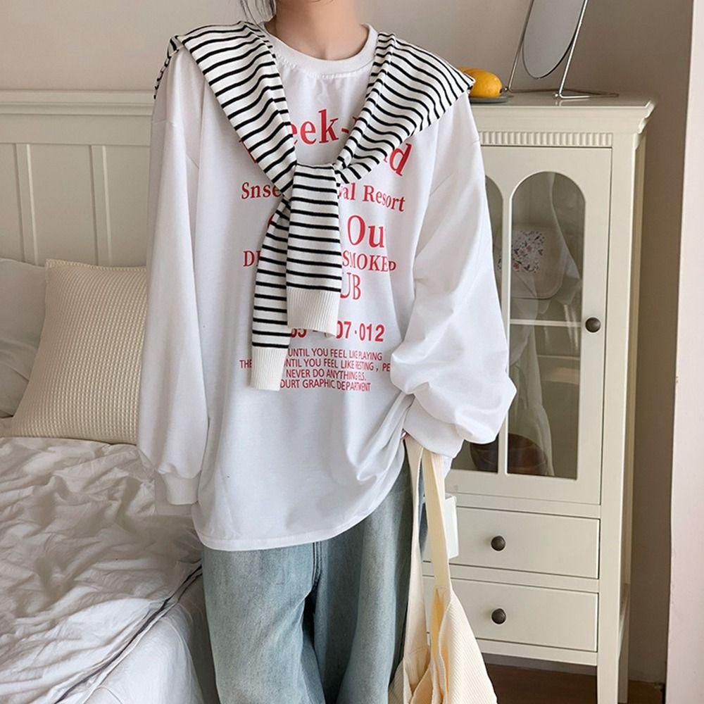 Solid Color Stripe Knitted Shawl Blouse Shoulders Fake Collar Wool Scarves Knit Scarf  Female