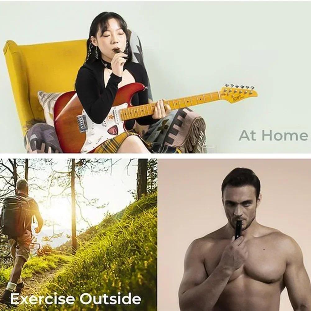 Lungenkapazität Atemtrainer - Tragbares Fitnessgerät für Aerobic-Übungen, Yoga & Wandern