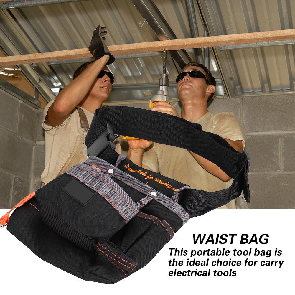 8 Pockets Belt Tool Bags Adjustable Portable Pouch Electrician Bag