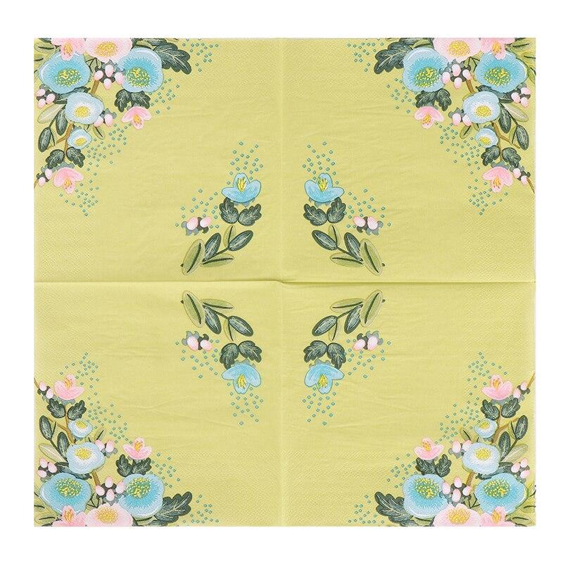 Jednorázové párty ubrousky s dvojitou vrstvou po 20 kusech/balení se zeleným a růžovým potiskem