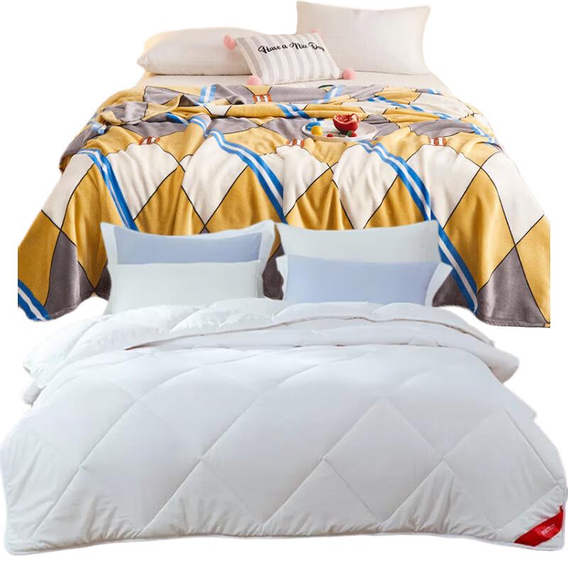 

Mengjie Home Textiles Fiber Quilt & Printed Blanket Set