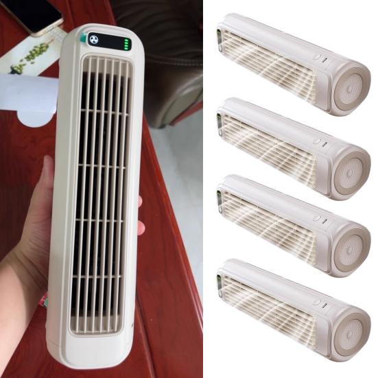 Portable Tower Fan Air Conditioner Fan Strong Airflow 3 Speeds Low Noise Rechargeable Quiet Energy Efficient Fan