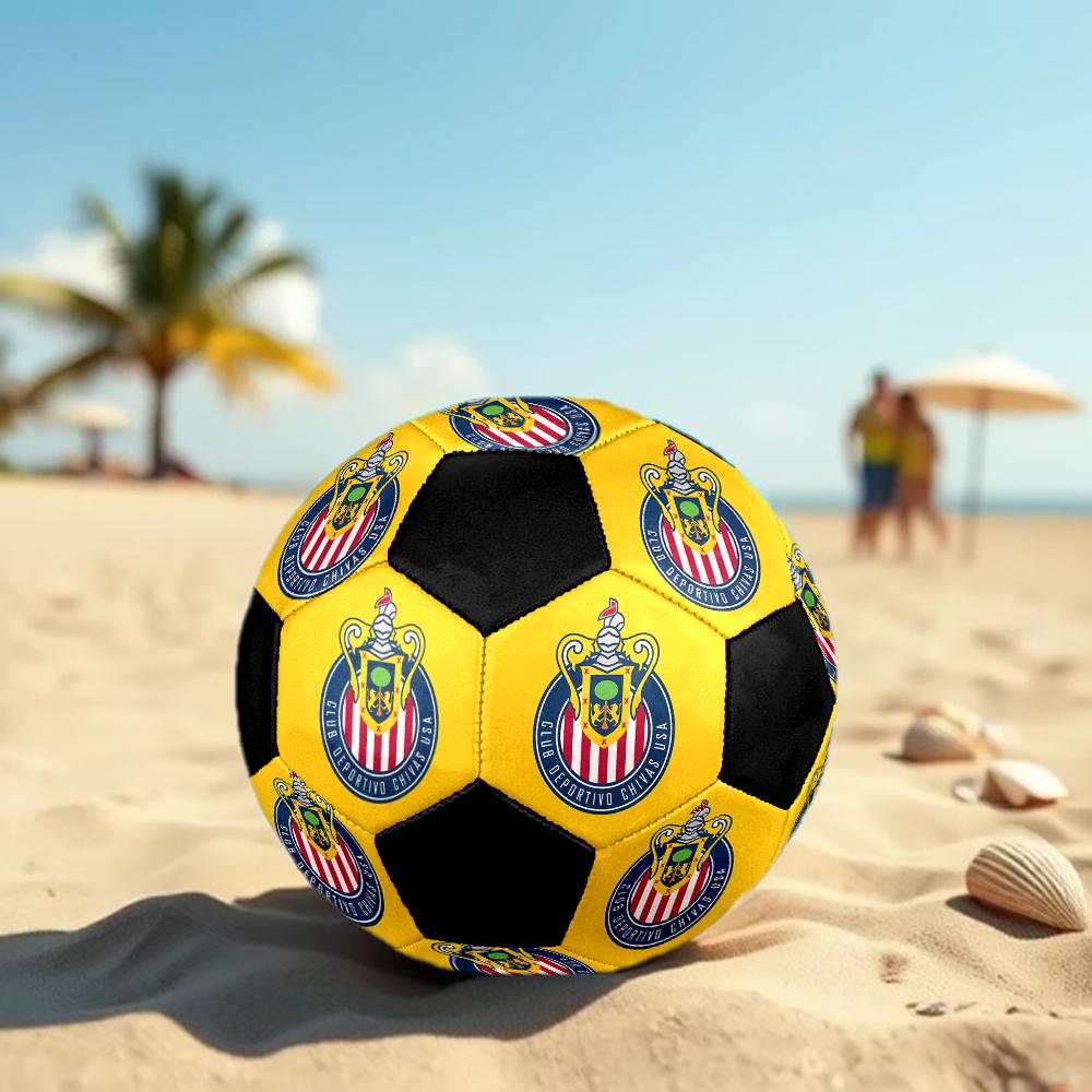 SIZE 5 C.D. Guadalajara Soccer Ball Colorful All Ages Machine Stitched PVC Competition Ready Durable High-Bounce