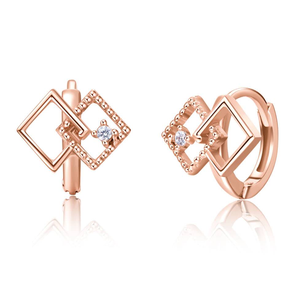 Dieuamour Silver 925 Double Diamant One-Touch Earrings