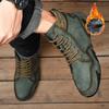 Winter Herren High-Top Freizeitschuhe Handgefertigt künstliches Plüsch Große Größe Gummi Weiche Sohle Autofahren Herrenschuhe