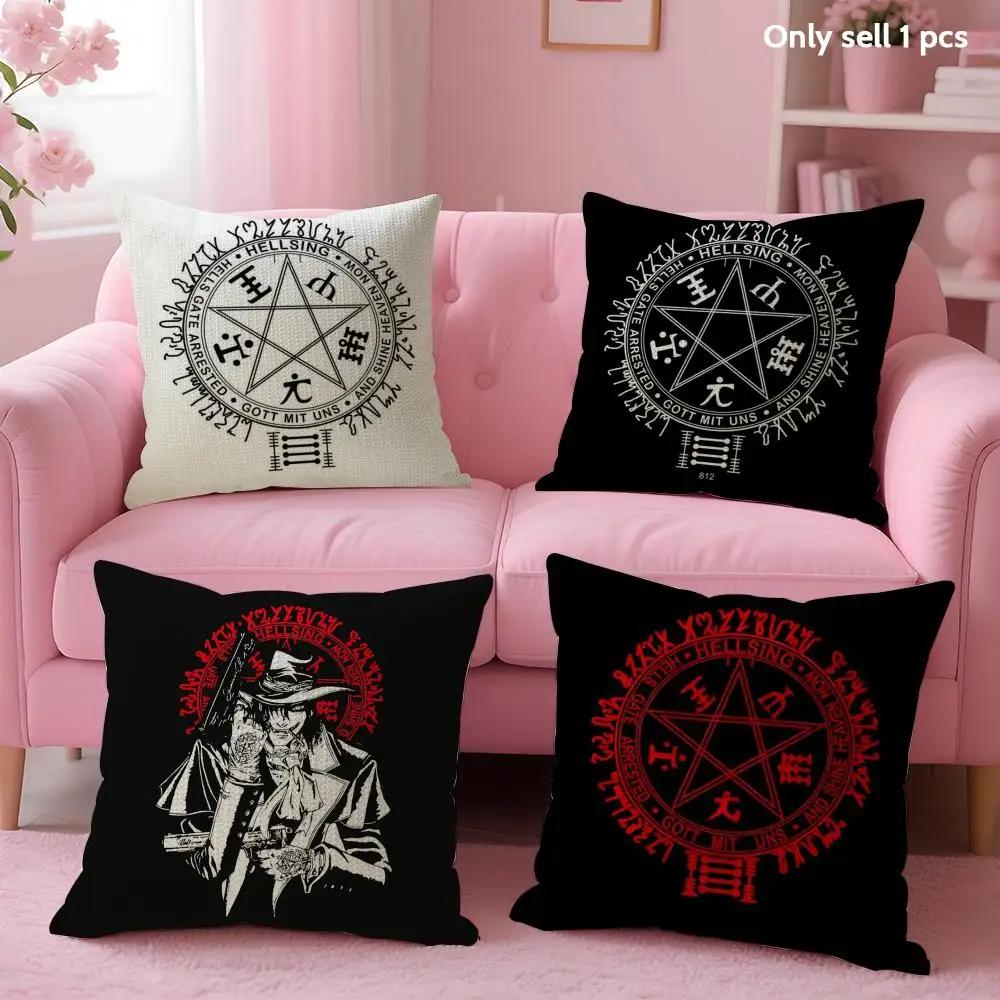 Anime C-Castlevania Cushion Cover Summer Coolness Linen Fabric Double-Sided Printing Pillow Case Sofa Home Decor Gift
