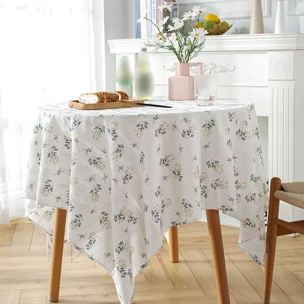 1 Stück Blume Tischdecken Rund Bedruckt Baumwolle Bauernhaus Tischdecken Für Küche Wohnzimmer Esszimmer Waschbar Picknick Dekorationen