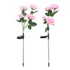 Solar Rose Light 4 Head IP65 Waterproof Decorative LED Flower Landscape Lamp for Garden
