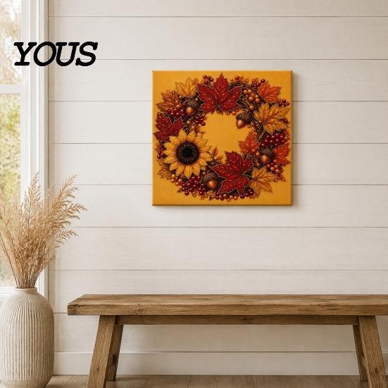 Autumn Craft Kits for Beginners Pumpkin Faux Pearl Art Kit, Fall Wreath Painting Harvest Festival Party Favors 3D Bead Kit Adults Beginners, Home Wall