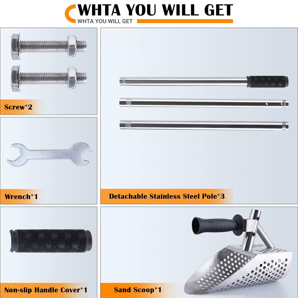 Sand Scoop Metal Detecting Shovel Sifter Metal Scoop Stainless Steel Metal Detector Shovel Treasure Hunting, Beach Sand Scoop