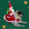 Costume Festif de Chien pour Noël Tenue de Père Noël avec Barbe Petites à Grandes Races Position Debout Vêtements Amusants pour Animaux de Compagnie