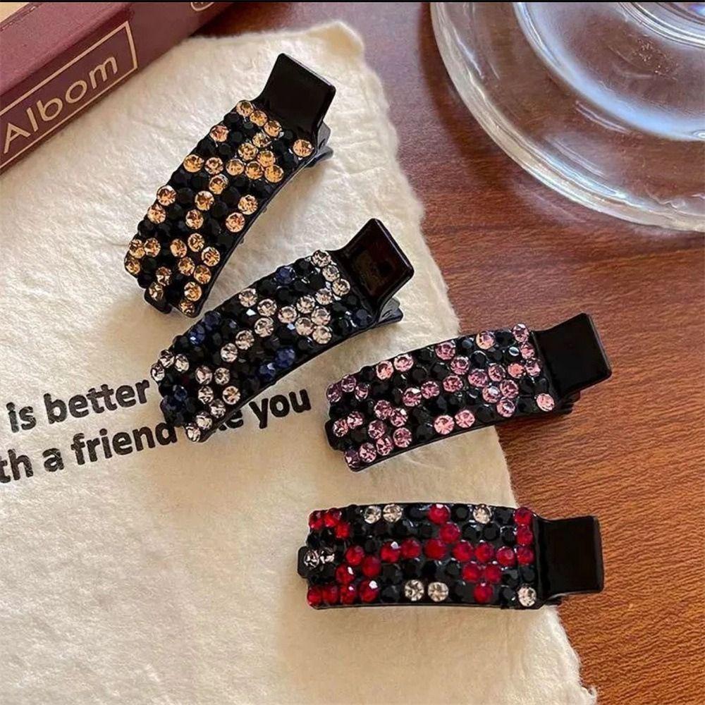 Blingbling Colorful Rhinestones Hairpin Shiny Bangs Clip Sweet Zircon Hairpin  Daily