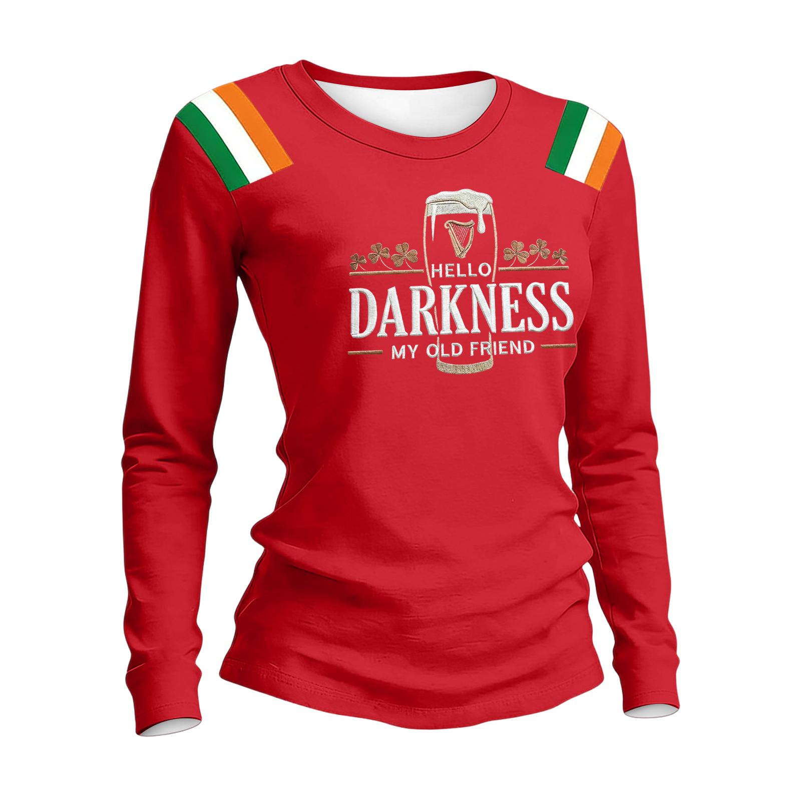 

Women s Fashion Casual Printed Round Neck Long Sleeve Pullover Top XL червоний