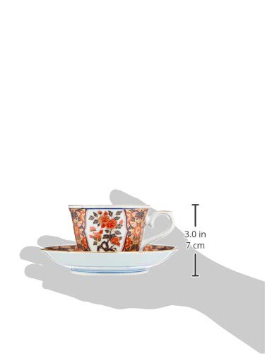 Stylish Coffee Cup: Arita Ware, Gorgeous Old Imari Flower Coffee Cup and Saucer, Porcelain, Size (cm) 12x9x6.5, No. 274155