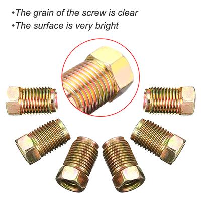 10/20Pcs / Set 10mm X 1mm Male Short Brake Pipe Screw Nuts For 3/16" Metric Pipe Durable Copper Nuts Bolts Male Brake Nuts