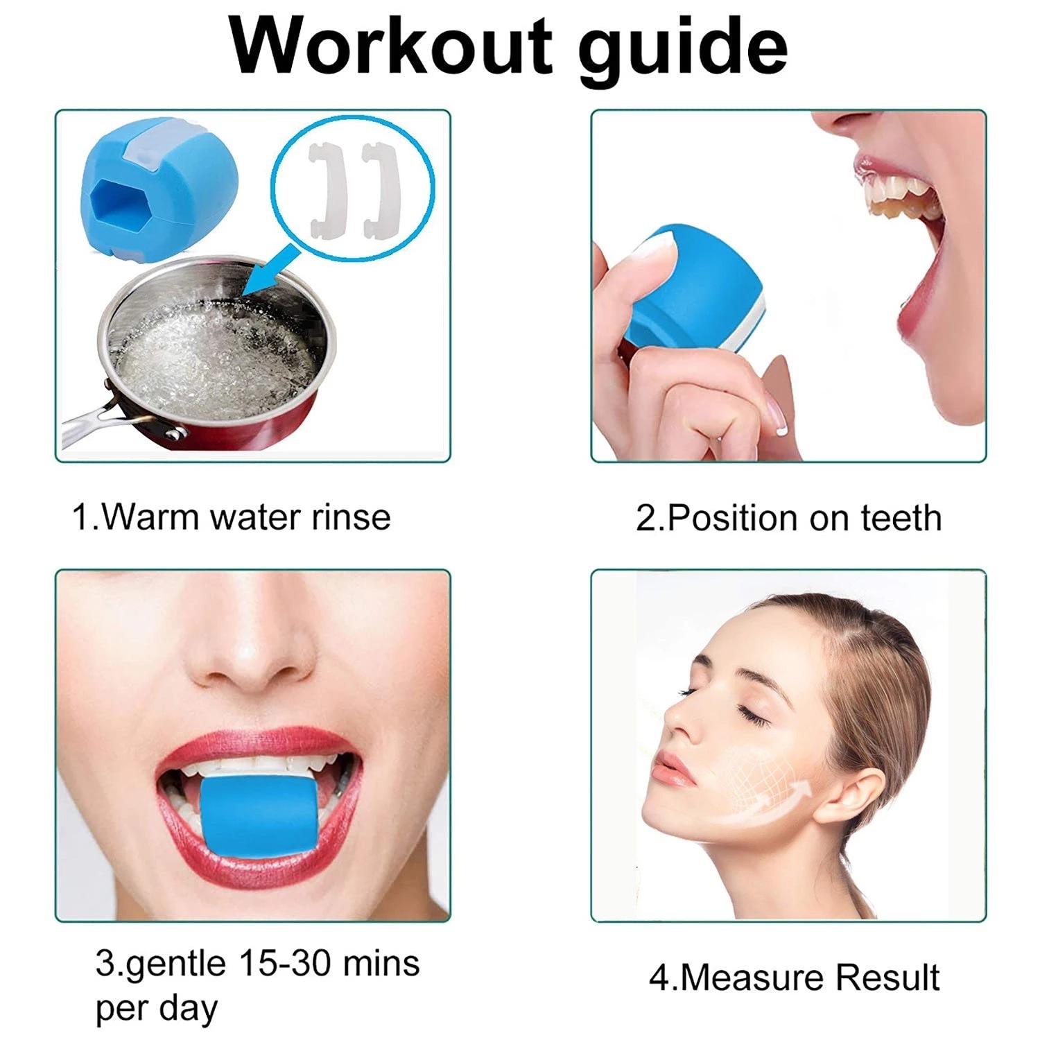 

Jawline Trainer Cheek Bone Double Chin Reducer Neck Jaw Exerciser Dewlap Slim Face Training Balls Portable Fitness Equipment синий