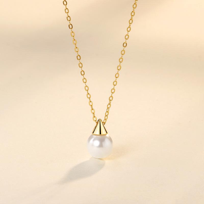

Маленькое жемчужное ожерелье с шариками, женская мода, ретро, геометрическая, личность, треугольное жемчужное ожерелье с подвеской, подарок