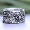 5Pcs Fashion Silver Color for Butterfly Rings for Women Male Lover Couple Rings Friendship Engagement Wedding Ring Open