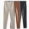 2025 Autumn/Winter Women's Slimming High-Waisted Faux Leather Leggings