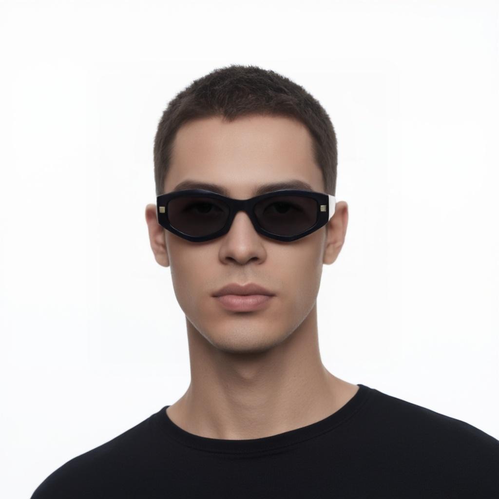 Givenchy Logo Design Acetate Irregular Shape Sunglasses Men Sunglasses Black GV40062I-01A