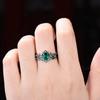 s/Set Fashion Black Gold Color Green Rhinestone Zircon Rings For Women Full Crystal Rings Wedding Engagement Jewelry Gifts