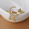 New Design Zircon Star Moon Open Ring For Women Luxury Fashion Stainless Steel Finger Ring Korean Jewelry Party Girl's Sexy Ring