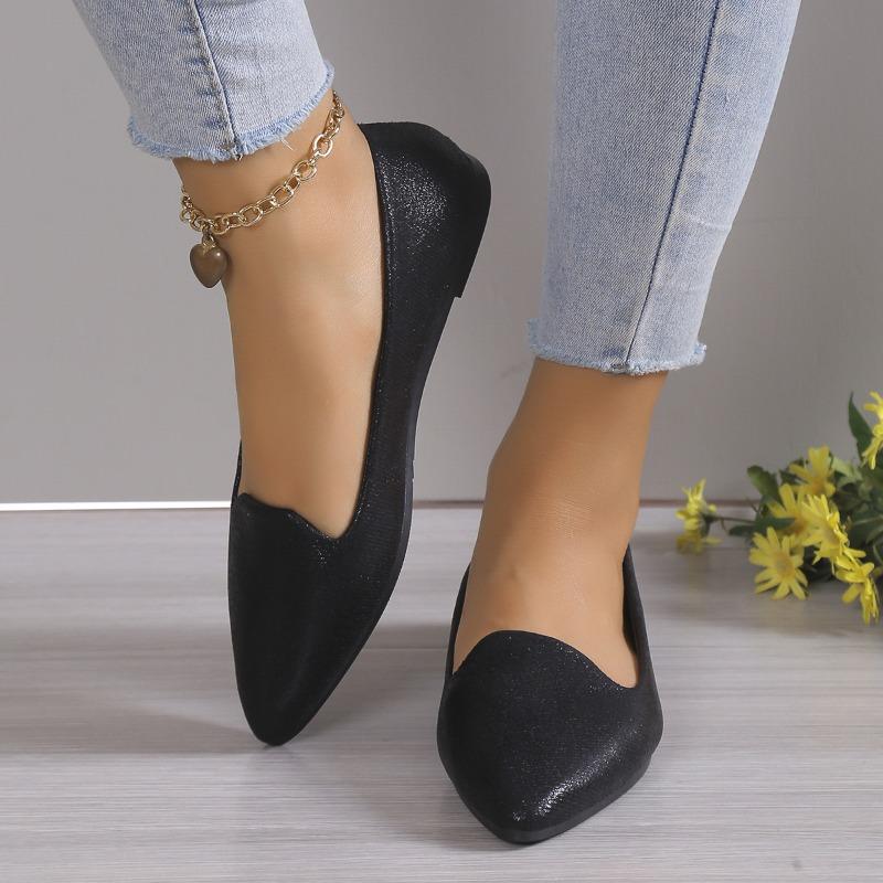 2024 Fashion Slip on Loafers Breathable Stretch Ballet Shallow Mouth Flats Women Soft Bottom Pointed Toe Boat Shoes Plus Size 43