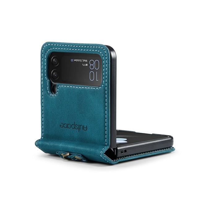 Matowe skórzane etui odporne na odciski palców do Samsung Galaxy Z Flip4 Flip 4 5g Antypoślizgowe etui na akcesoria do telefonu