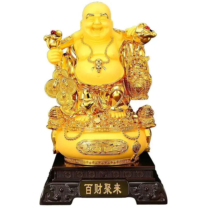 Glück Maitreya Buddha Ornamente Yuanbao Reichtum anziehen Bauchtopf Schatz Wohnzimmer Bürodekor