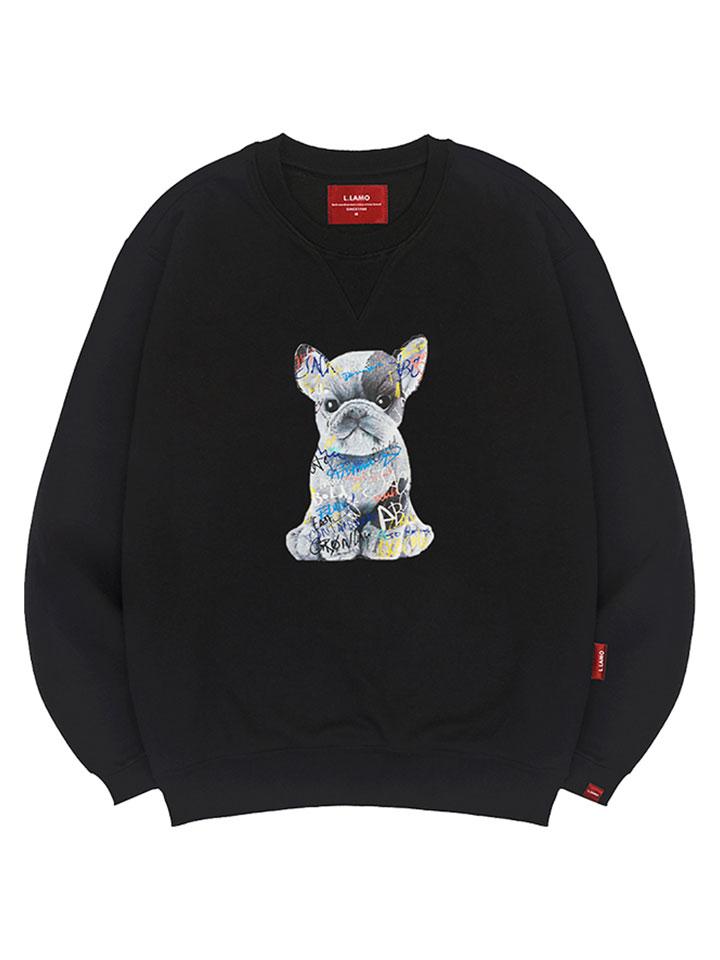 Ellamo Lettering Puppy Sweatshirt Unisex Big Size S~4Xl (Type B)