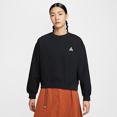 Nike ACG Sweatshirts Women s Black Crew Neck Moderate S