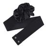 Ladies Flower Decorative Dress Waist Tie Skirt Belt Black Bow Elastic Waist Seal