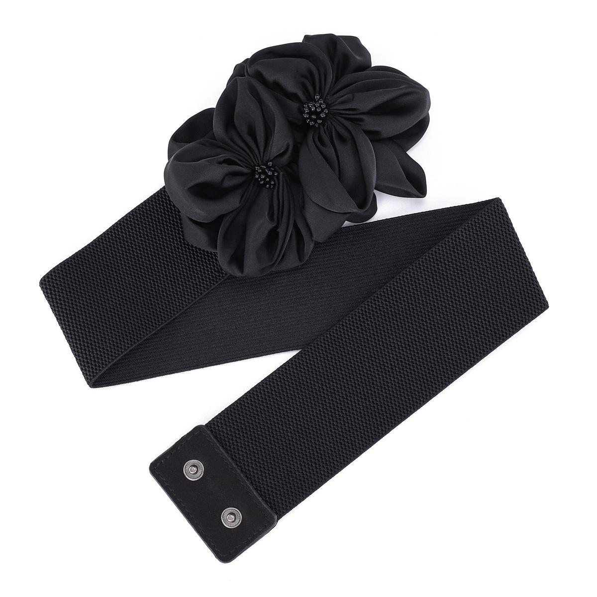 

Женское платье с цветочным декором, пояс-завязка на талии, юбка, пояс, черный бант, эластичный пояс-кушак чёрный