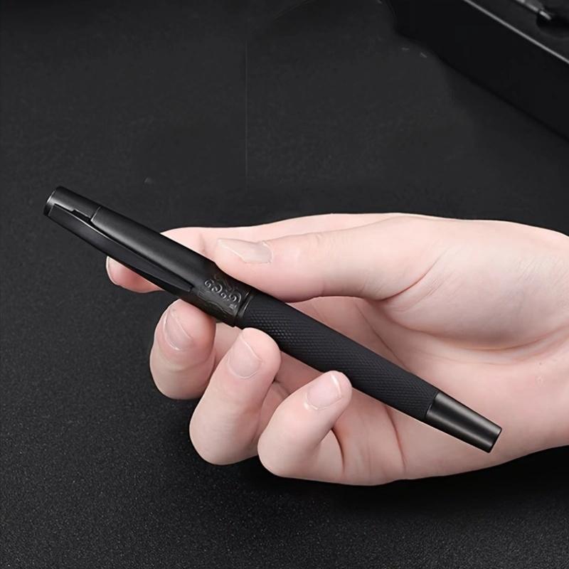 Black Business Style Design Metal Fountain Pen, Suitable for Business Office Personnel, Medium Pen Tip