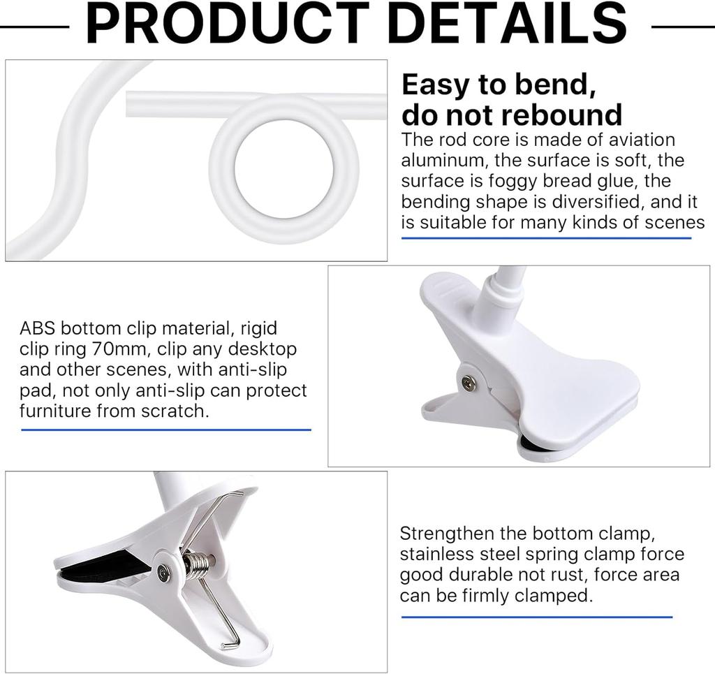 Protable Flexible Camera Clamp Mount Baby Monitor Camera Holder Stand Webcam Monitor Punch-free Bendable Bracket Base With Clip