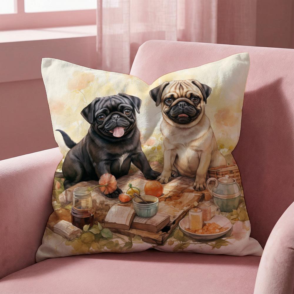 Süßer Aquarell-Haustierhund Kissenbezug Mehrzweck-Kissenbezug für Zuhause & Auto - Wendbar, Weich & Langlebig für den täglichen Gebrauch