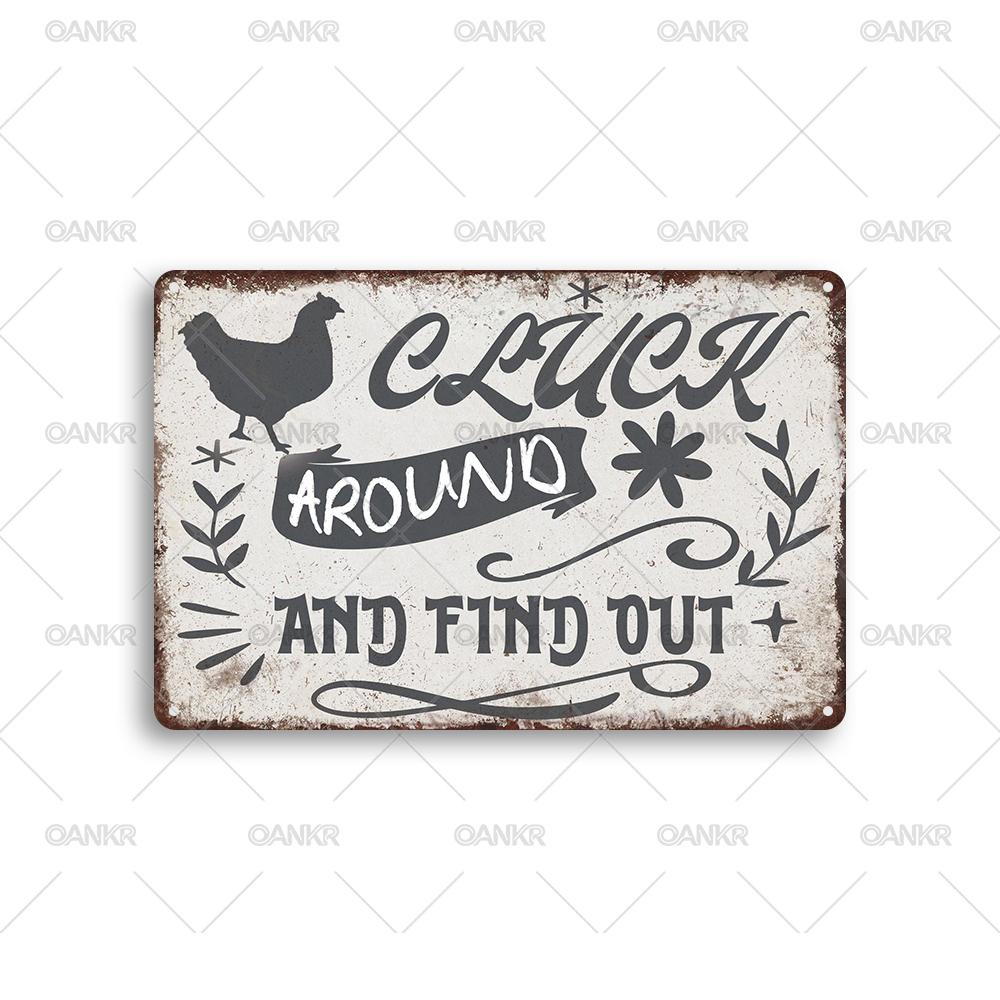 Humoristisches Hühnerstall Kunstposter Metallblechschild Vintage Farm Fresh Metallschilder für Bauernhof Garten Haus Wanddekoration Plaketten