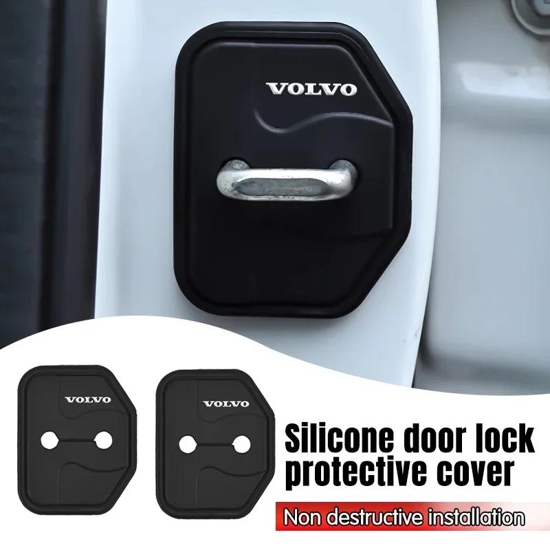 Ctqyl2 Silicone Car Door Lock Cover Rust-proof Protective Sleeve Accessories For Volvo XC90 V90 V60 XC60 V40 S80 S60 S90 C40 XC40 V70