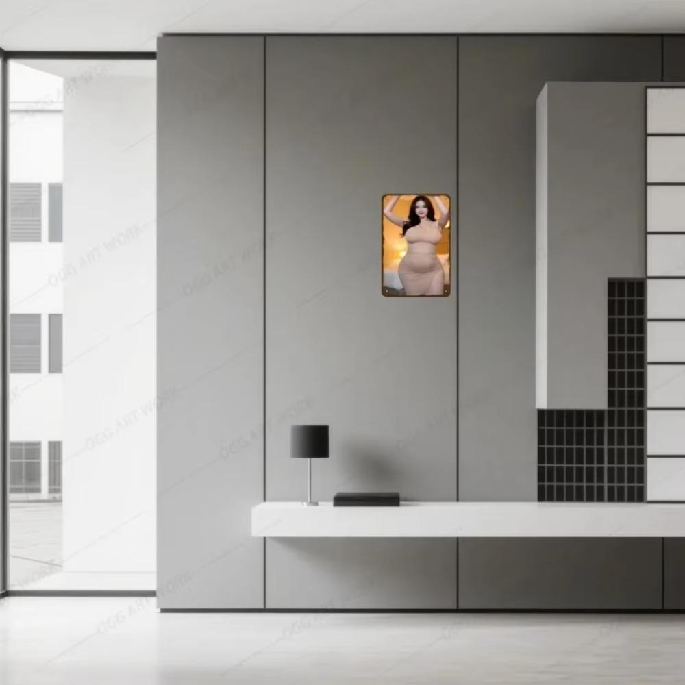 Elegant Lady Silhouette Metal Wall Art 8x12 Inch Weatherproof Indoor Outdoor Kitchen Christmas Decor Gift