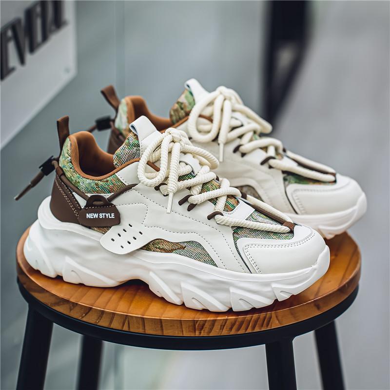 

Мужская обувь Удобная обувь с мягкой подошвой, дышащая, повседневная обувь, новая, увеличивающая рост, модная, универсальная обувь для бега для мужчин 39 хаки