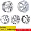 Compatible with March, Livina, Sunny: 14, 15, 16-inch Aluminum Alloy Rims, Tires, and Spares.