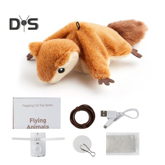 

Интерактивная игрушка для кошек с хлопающими крыльями, перезаряжаемая электрическая плюшевая игрушка для кошек в виде орла/белки/летучей мыши со звуком для домашних кошек, от скуки B