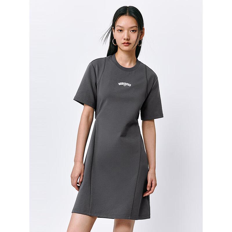 PEACEBIRD Women's Round Neck Backless Short Dress