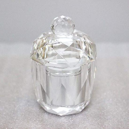 Mini Crystal Urn, Round, Clear, for Keeping Cremation