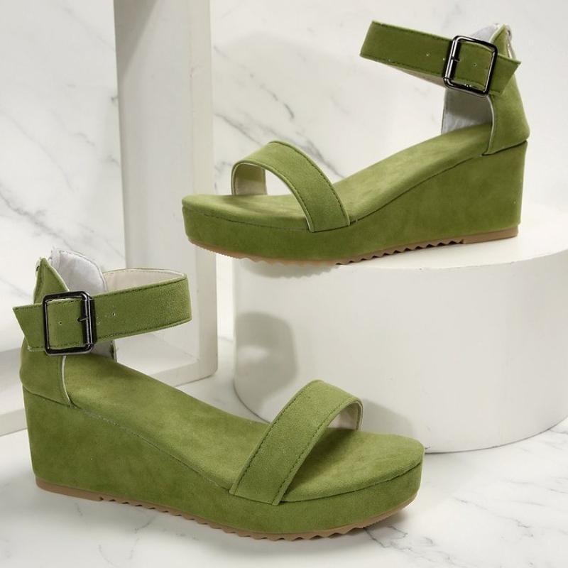 Wedges Platform Sandals Women 2026 Summer Buckle Strap Thick Heel Sandalias Woman Non Slip Open Toe Casual Shoes Large Size 43