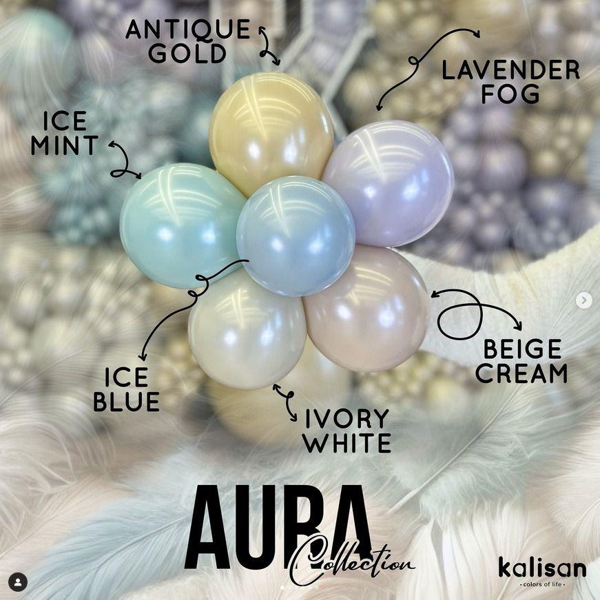 Balony Lateksowe Kalisan Aura Beige Cream, Beżowe, Kremowe, 12Cm, 50Szt.