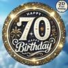Vintage 70th Birthday Round Tin Sign Metal Wall Art Decor 8 Inch