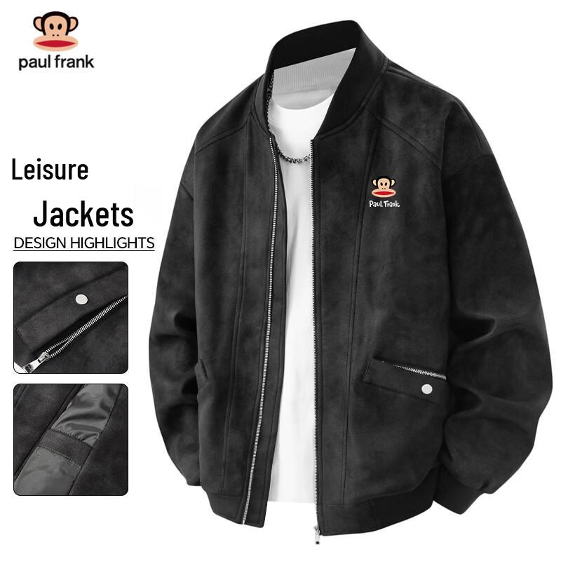 Paul Frank Retro Suede Baseball Collar Jacket XL