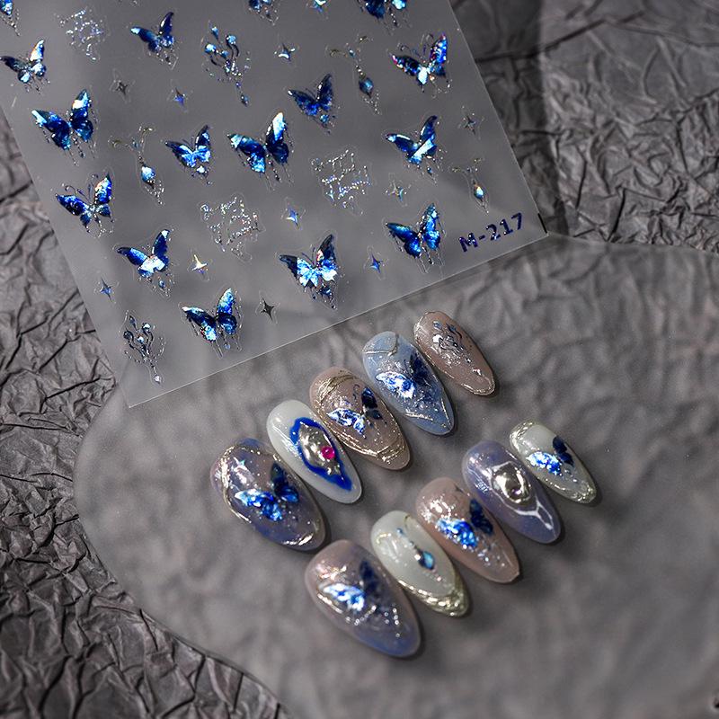 

Embossed Jelly Nail Stickers - Blue Butterfly Atmosphere (M-217)